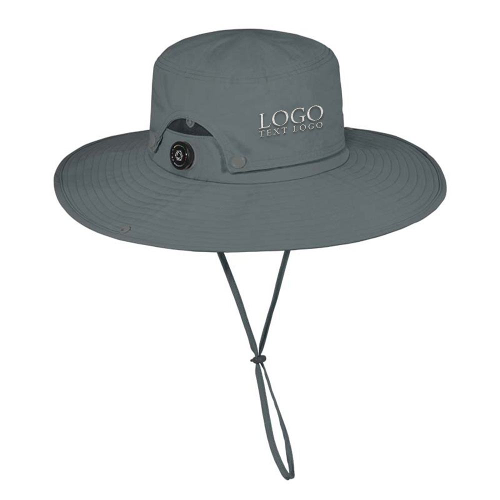 Sun Protection Bucket Hat Gray with Logo
