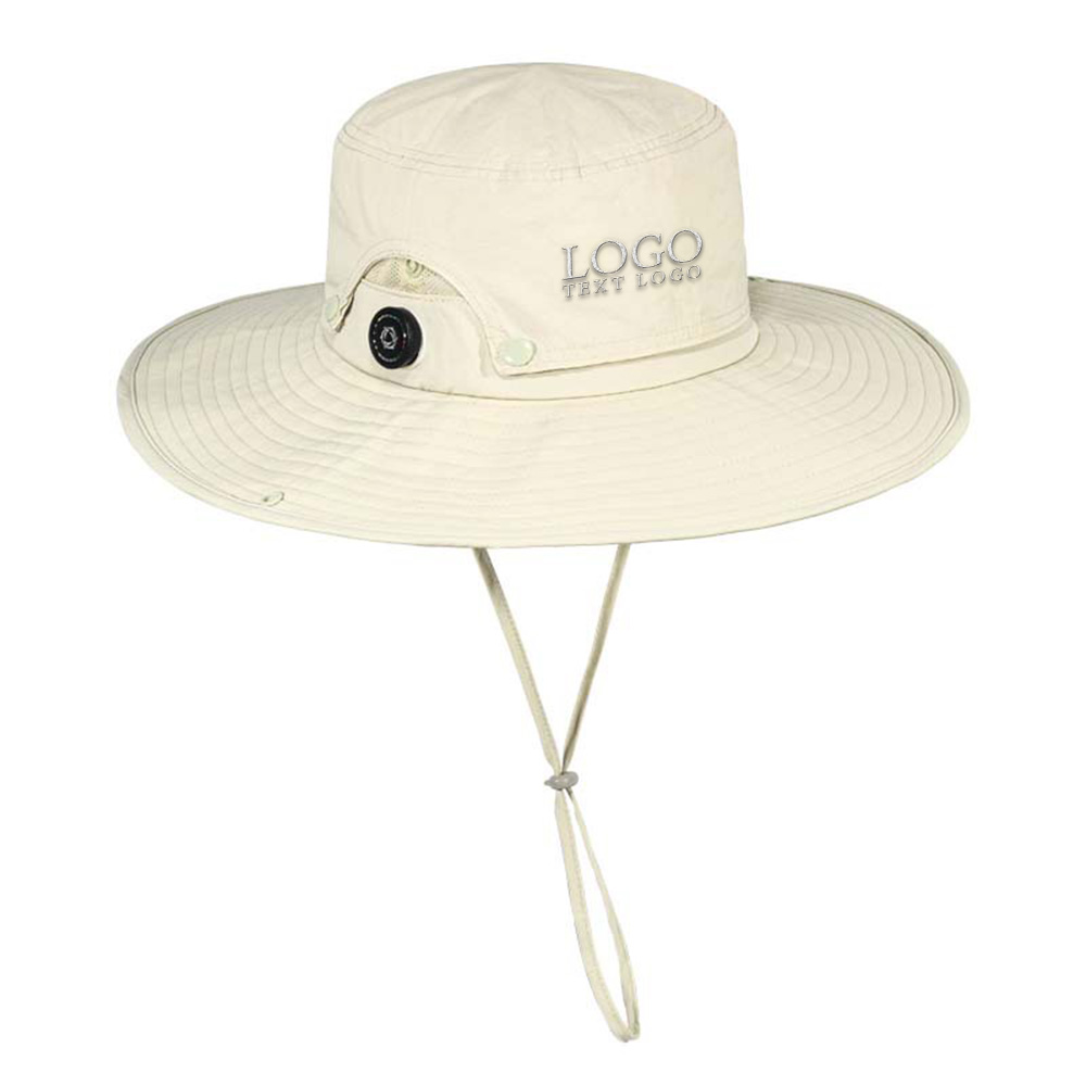Sun Protection Bucket Hat Off-white with Logo