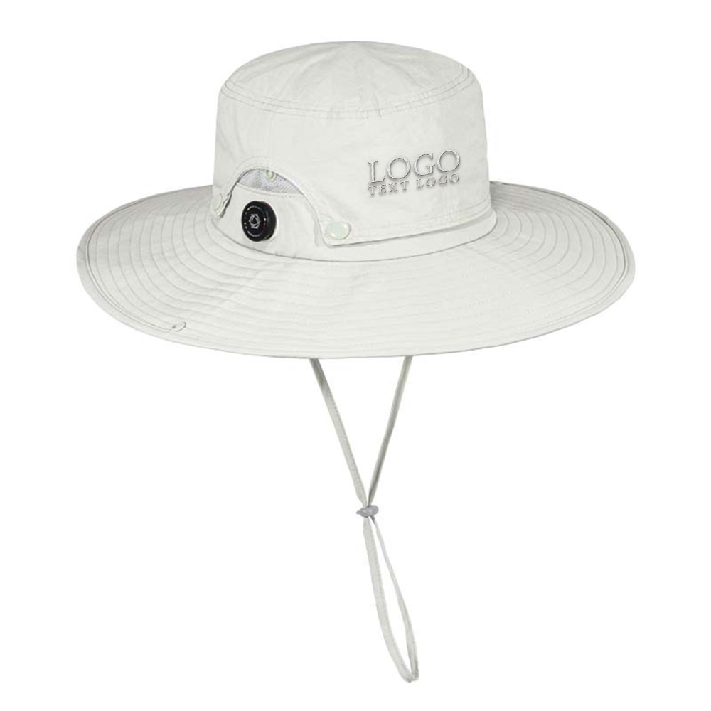 Sun Protection Bucket Hat White with Logo
