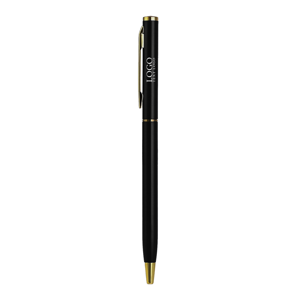 The Slim MetalTwist Pen Black with Logo