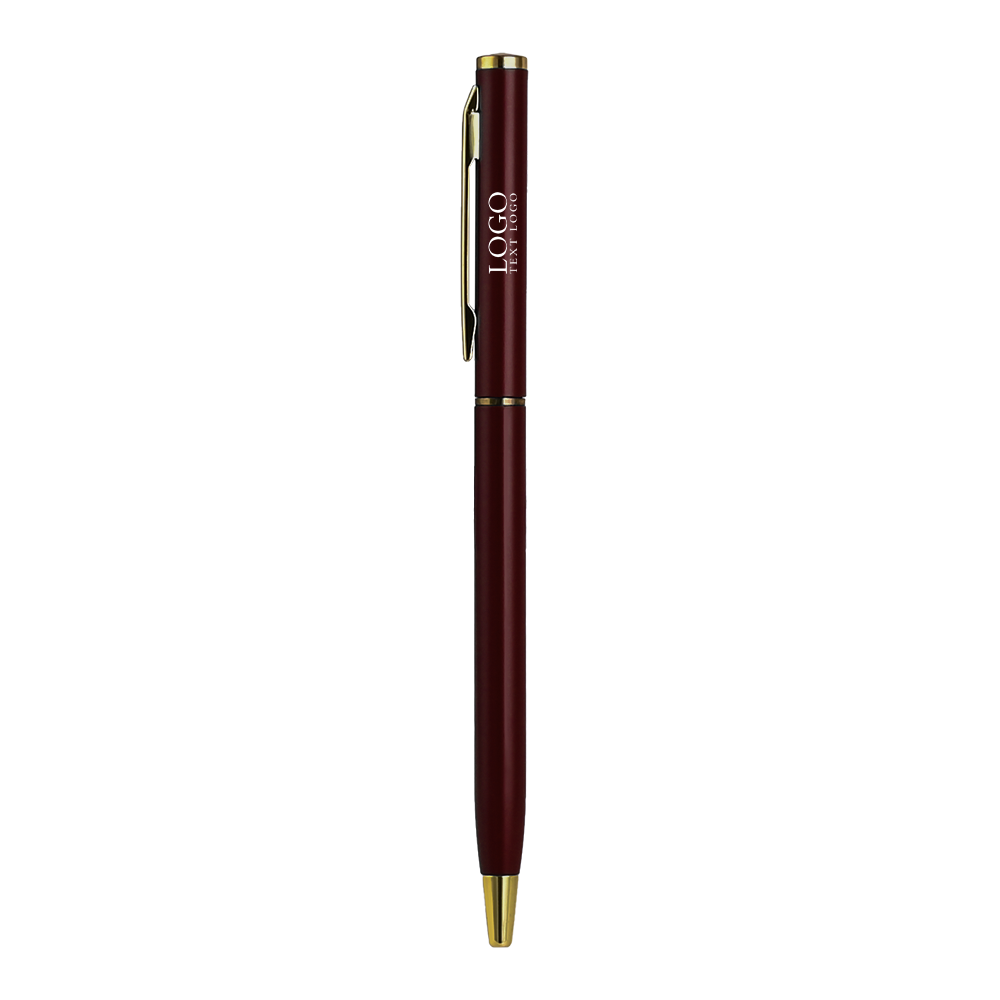 The Slim MetalTwist Pen Red with Logo