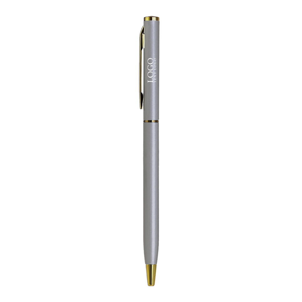 The Slim MetalTwist Pen Silver with Logo