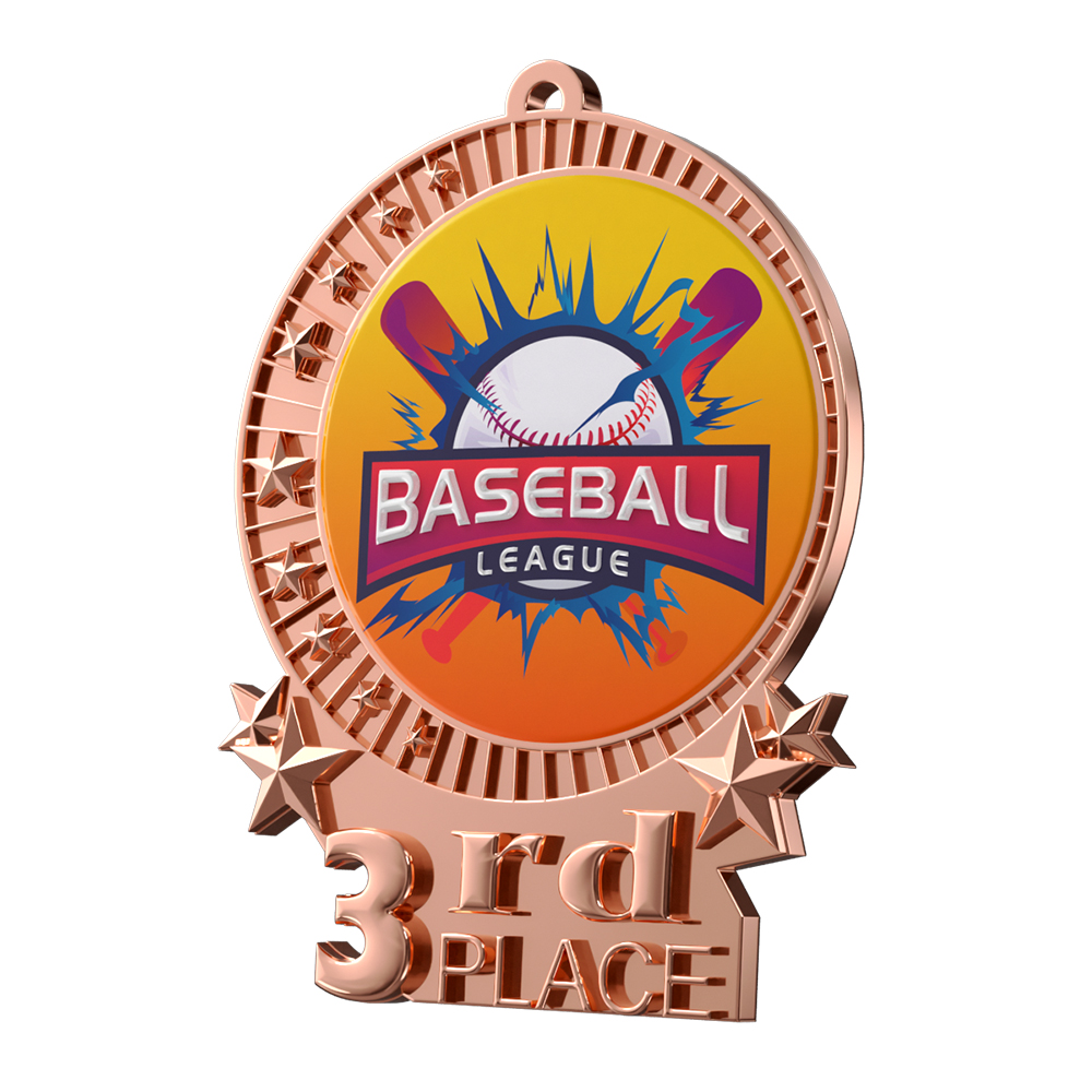 Baseball League Third Place Medal detail Baseball League Third Place Medal detail