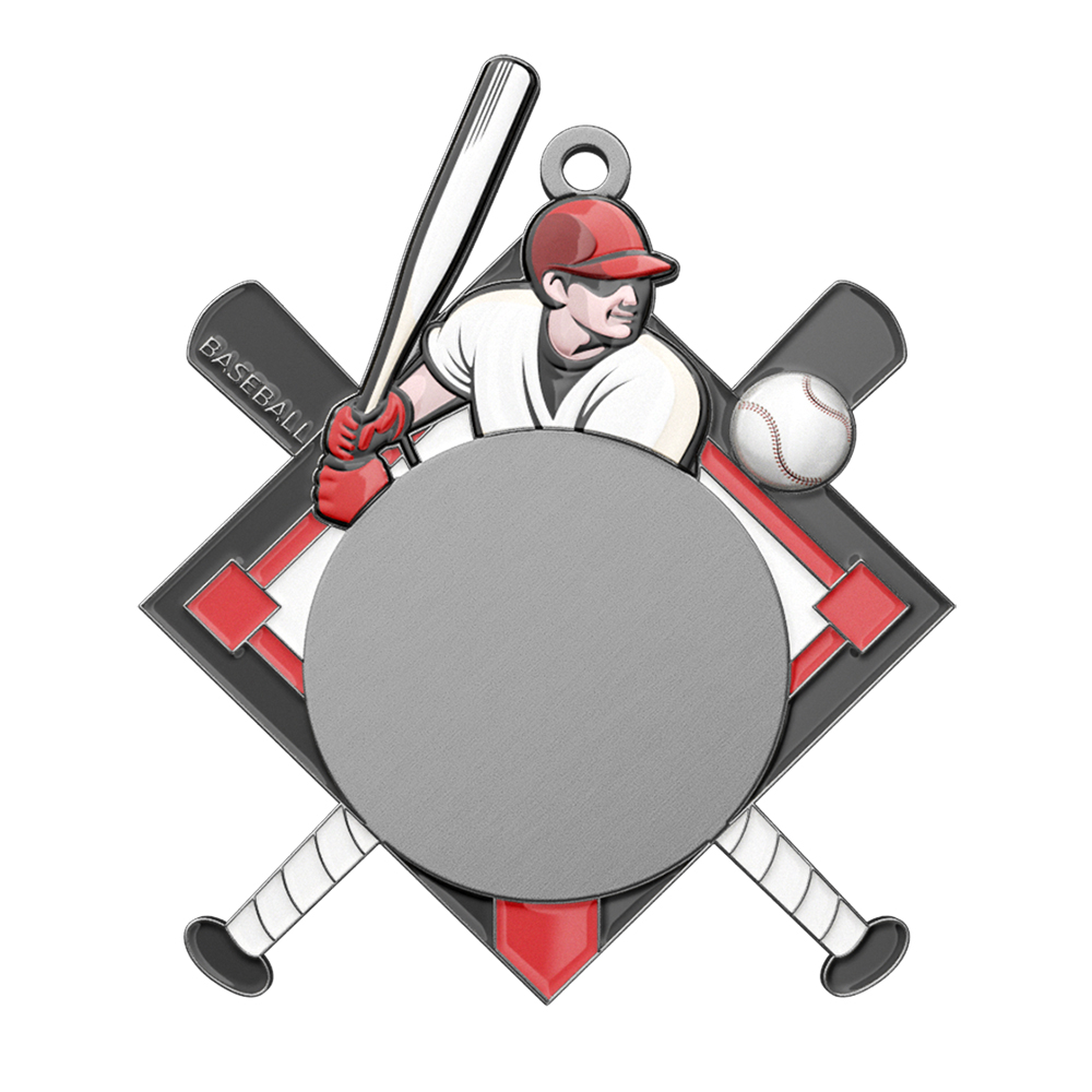 Baseball Sport Club Medal – Champion Design antique silver