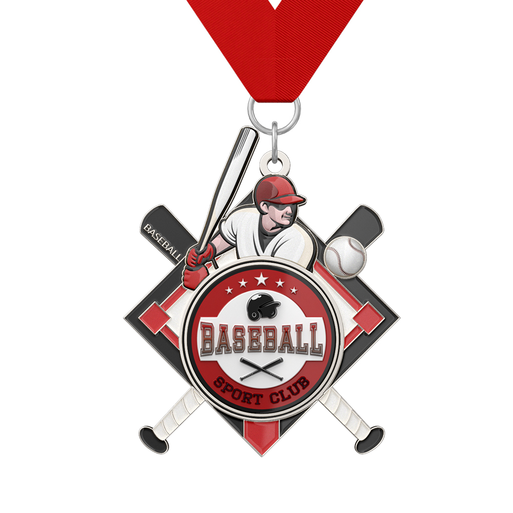 Baseball Sport Club Medal – Champion Design with ribbon