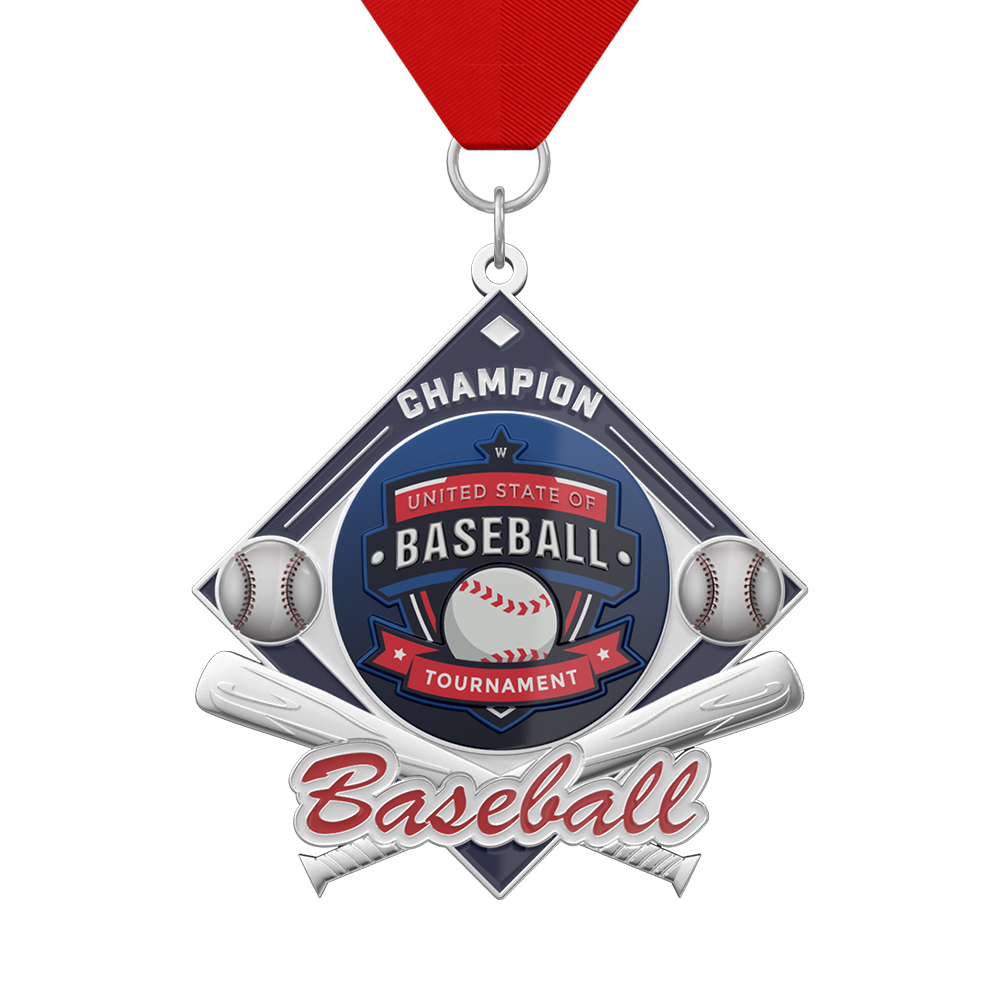 Baseball Tournament Champion Medal with ribbon