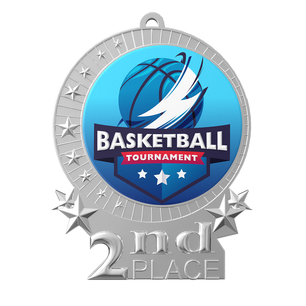 Basketball Tournament 2nd Place Medal front Basketball Tournament 2nd Place Medal front