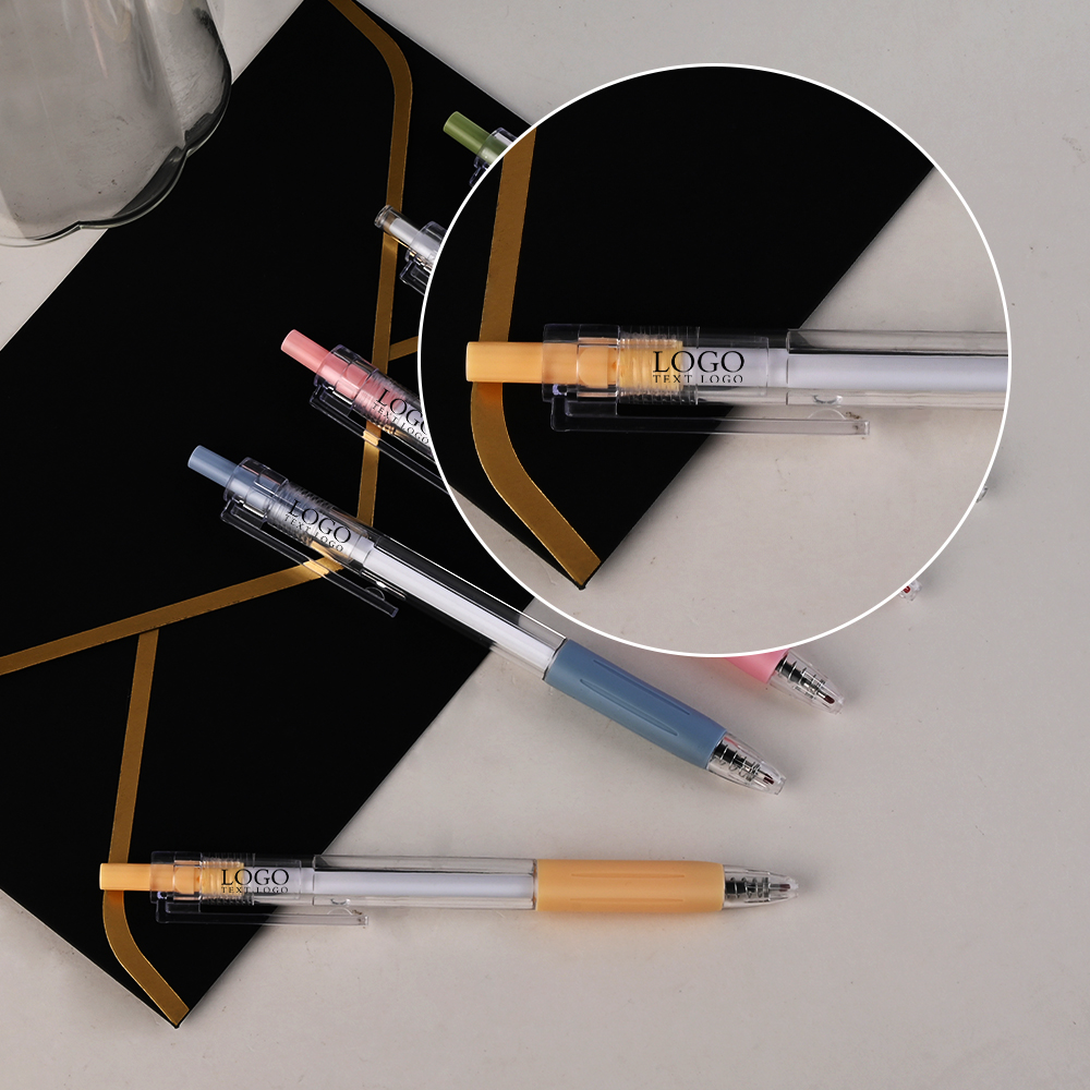 Custom Brightly Colored Plastic Pens with Black Ink Detail Diagram