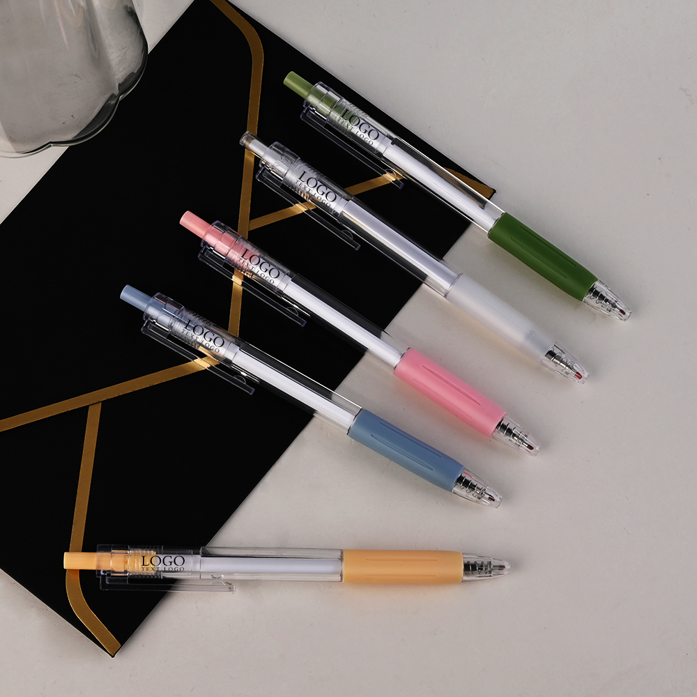 Custom Brightly Colored Plastic Pens with Black Ink Scene Diagram