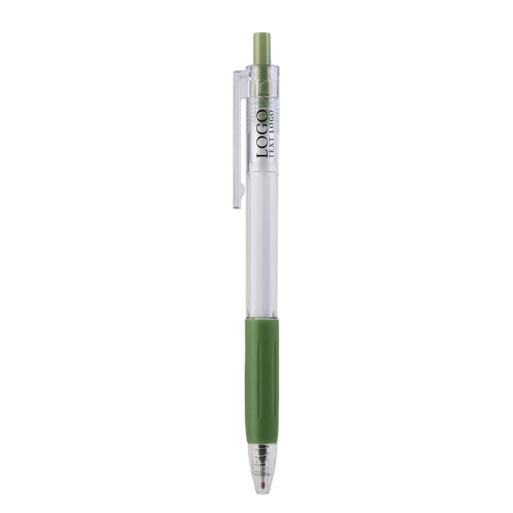 Custom Brightly Colored Plastic Pens with Black Ink with Green