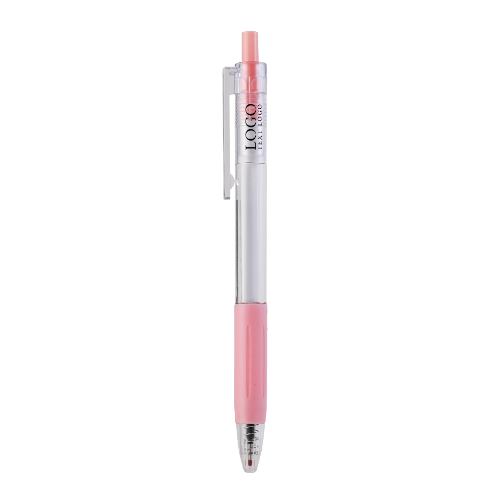 Custom Brightly Colored Plastic Pens with Black Ink with Pink