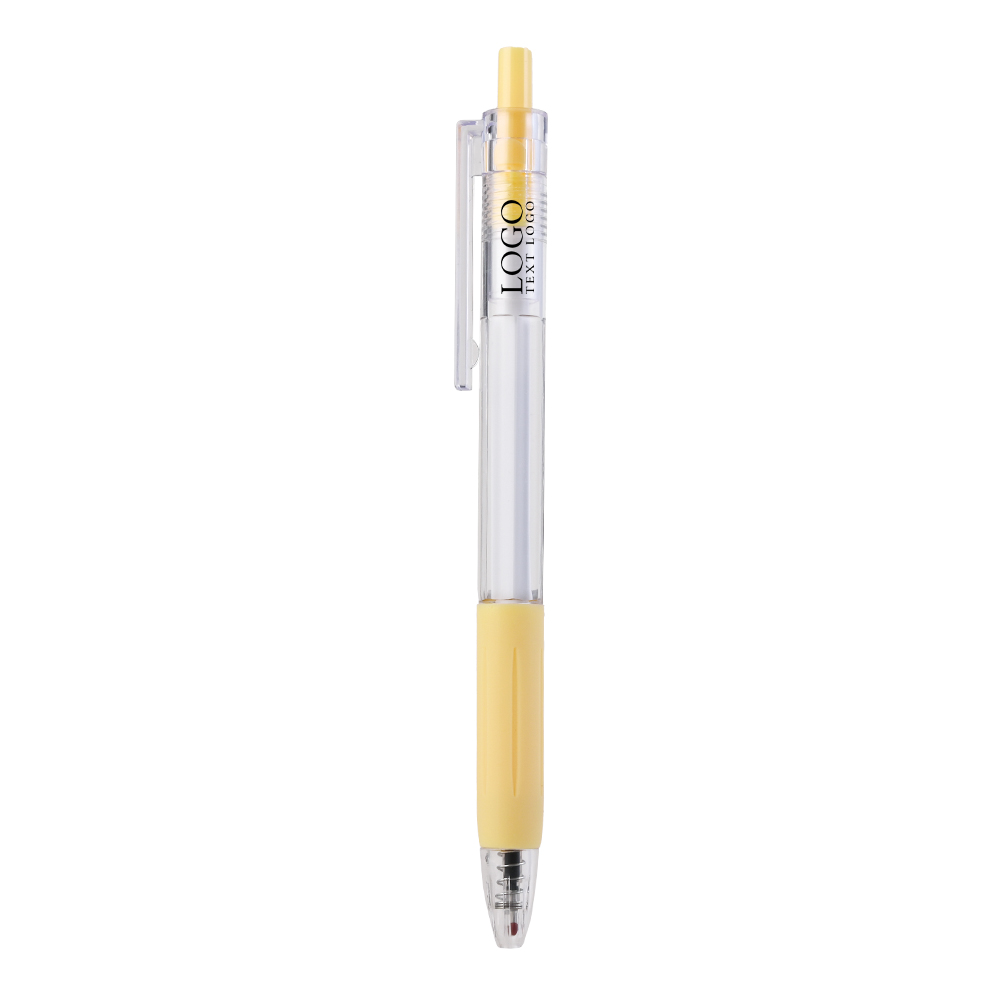 Custom Brightly Colored Plastic Pens with Black Ink with Yellow