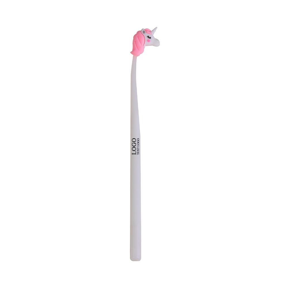 Custom Creative Cartoon Gel Pens with Black Ink White Pole with the Pink