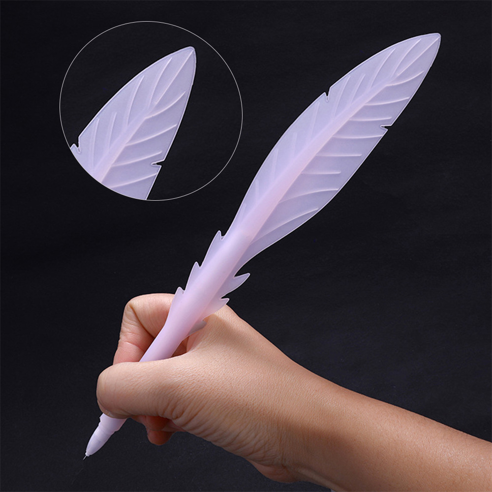 Custom Unique Feather Pens with Black Ink Detail Diagram