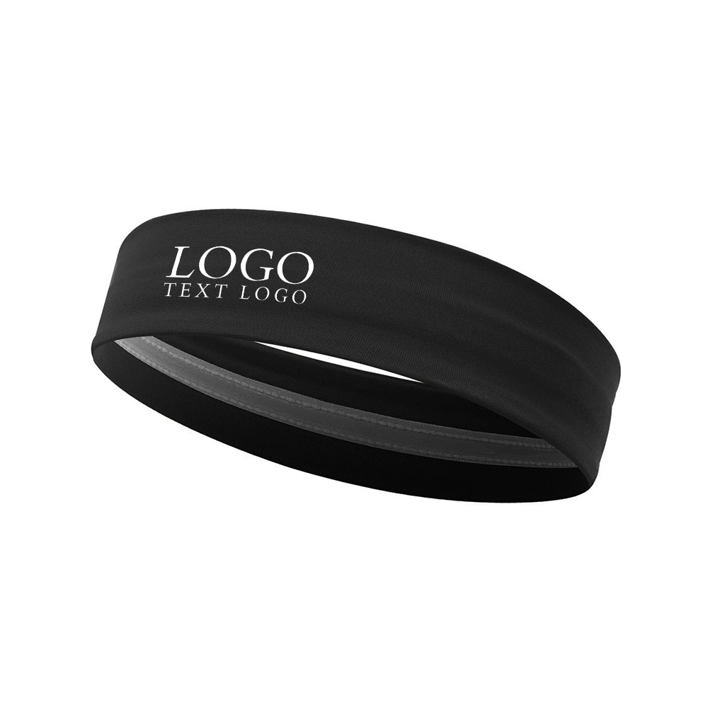 Gel Sport Headband Black with Logo