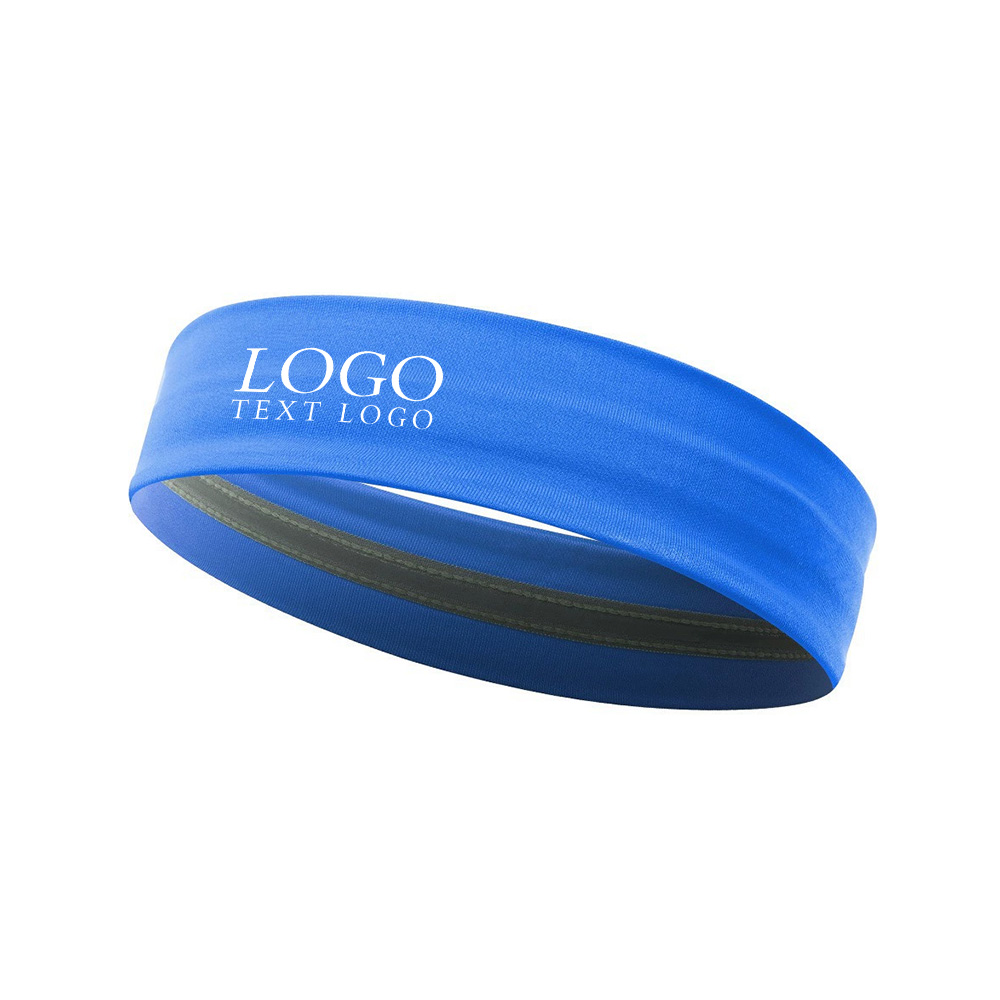 Gel Sport Headband Blue with Logo