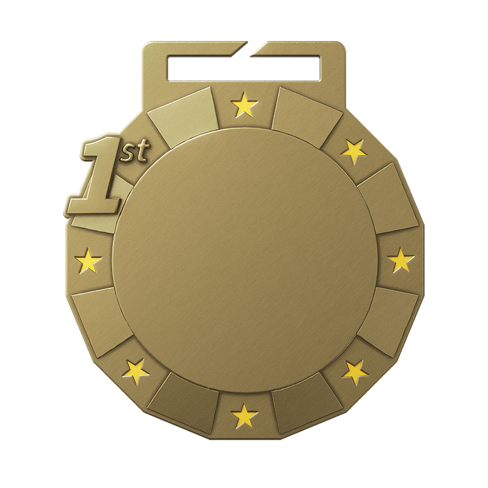 1st Place Kids Run Custom Medal antique gold