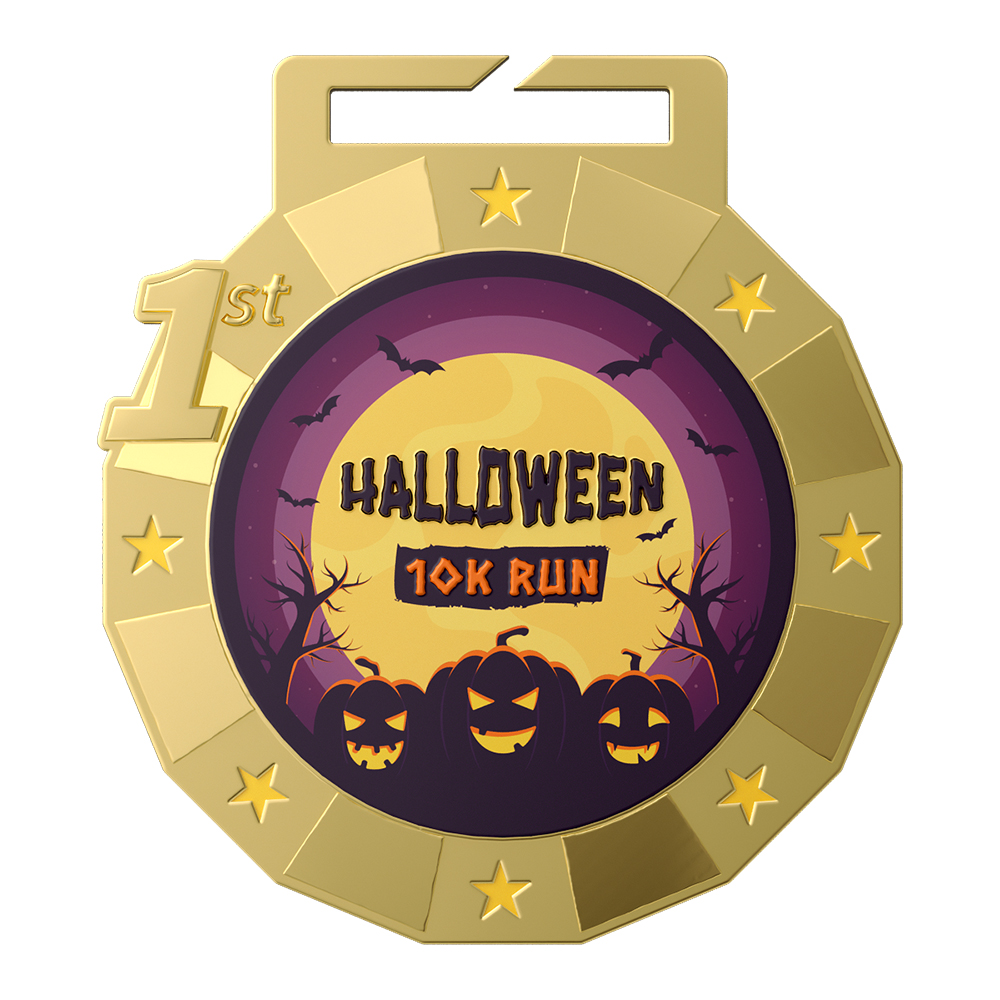 Halloween 10km Run 1st Medal front