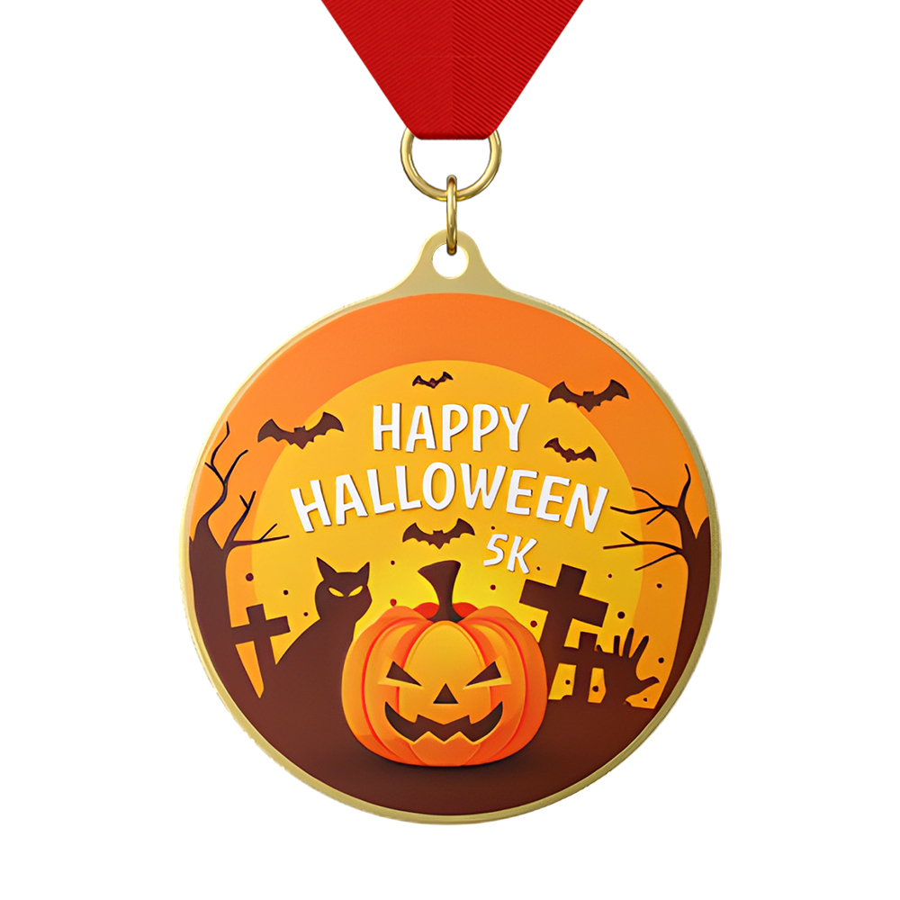 Halloween 5K Medals with ribbon