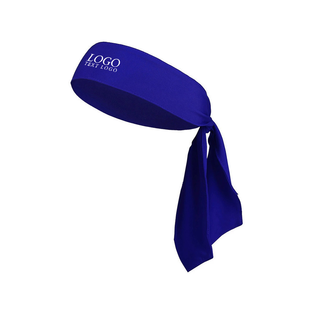 Long Strap Sports Headband Blue with Logo