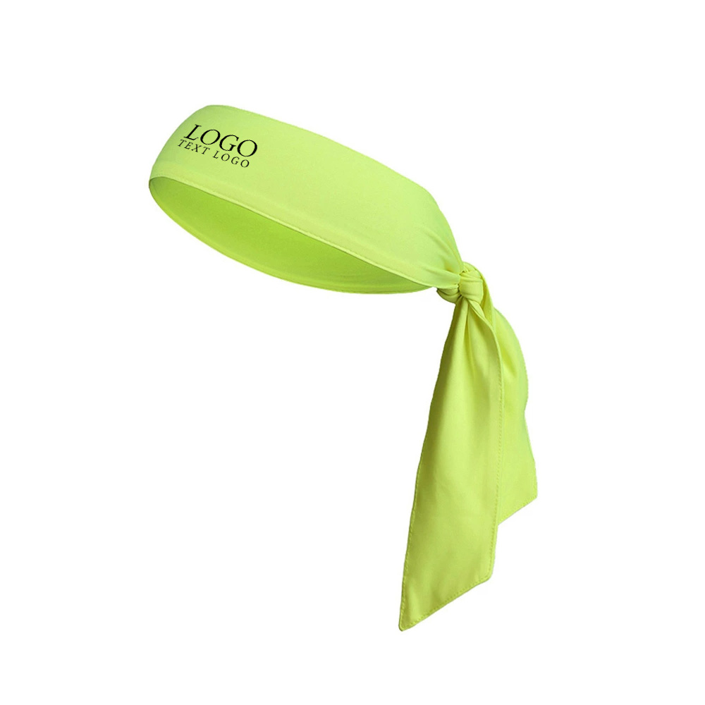 Long Strap Sports Headband Yellow with Logo