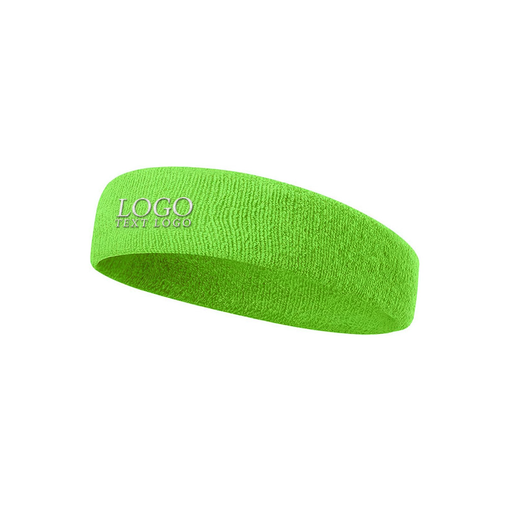 Sports Towel Custom Headband Green with Logo