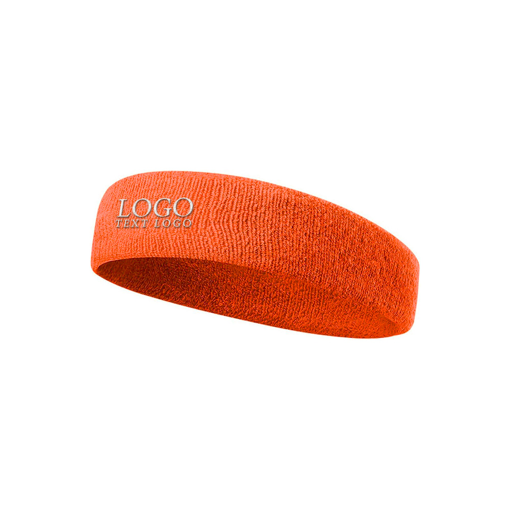 Sports Towel Custom Headband Orange with Logo
