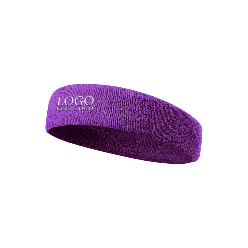 Sports Towel Custom Headband Purple with Logo
