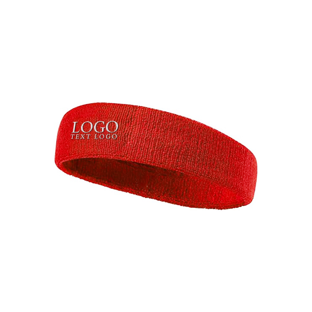 Sports Towel Custom Headband Red with Logo