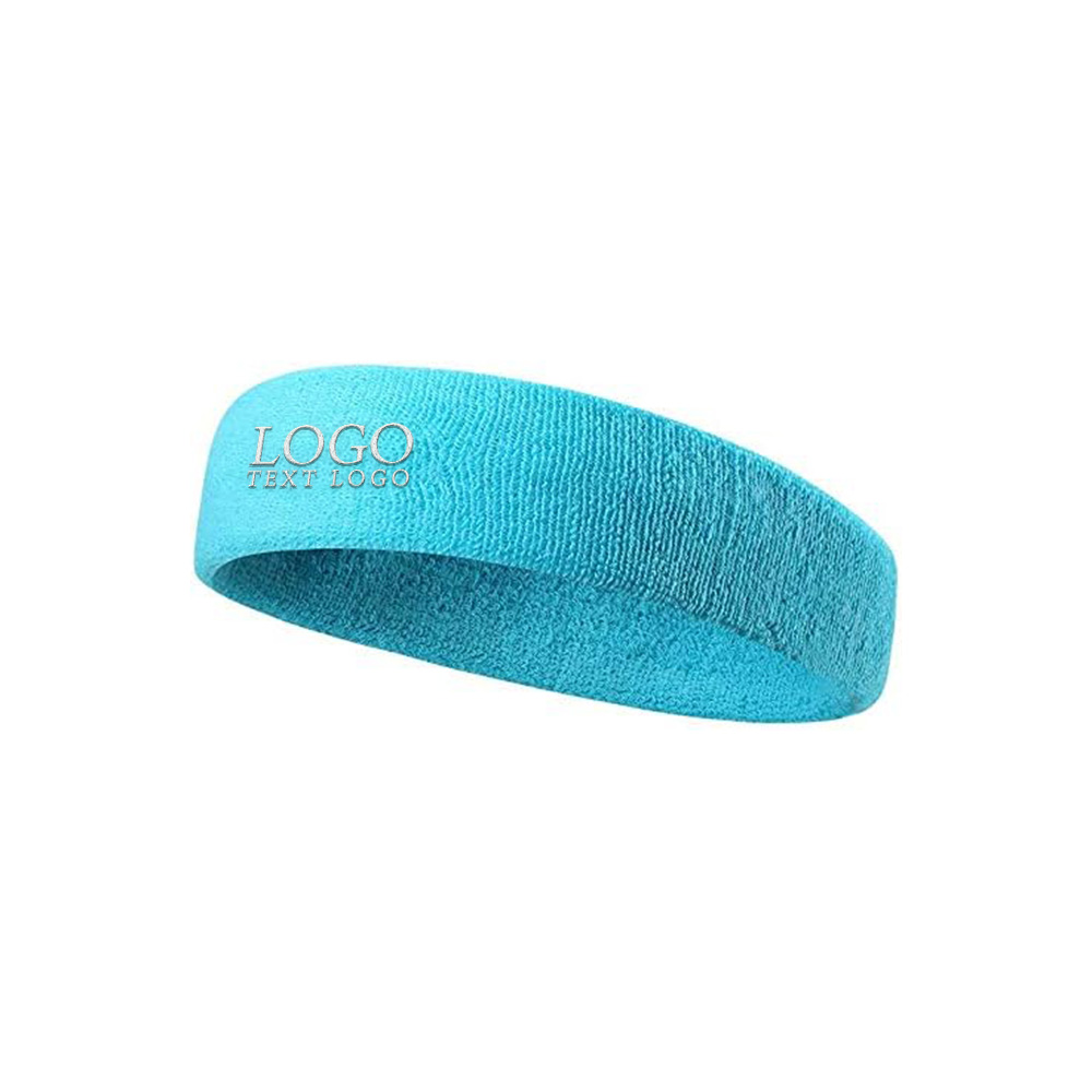 Sports Towel Custom Headband Sky Blue with Logo