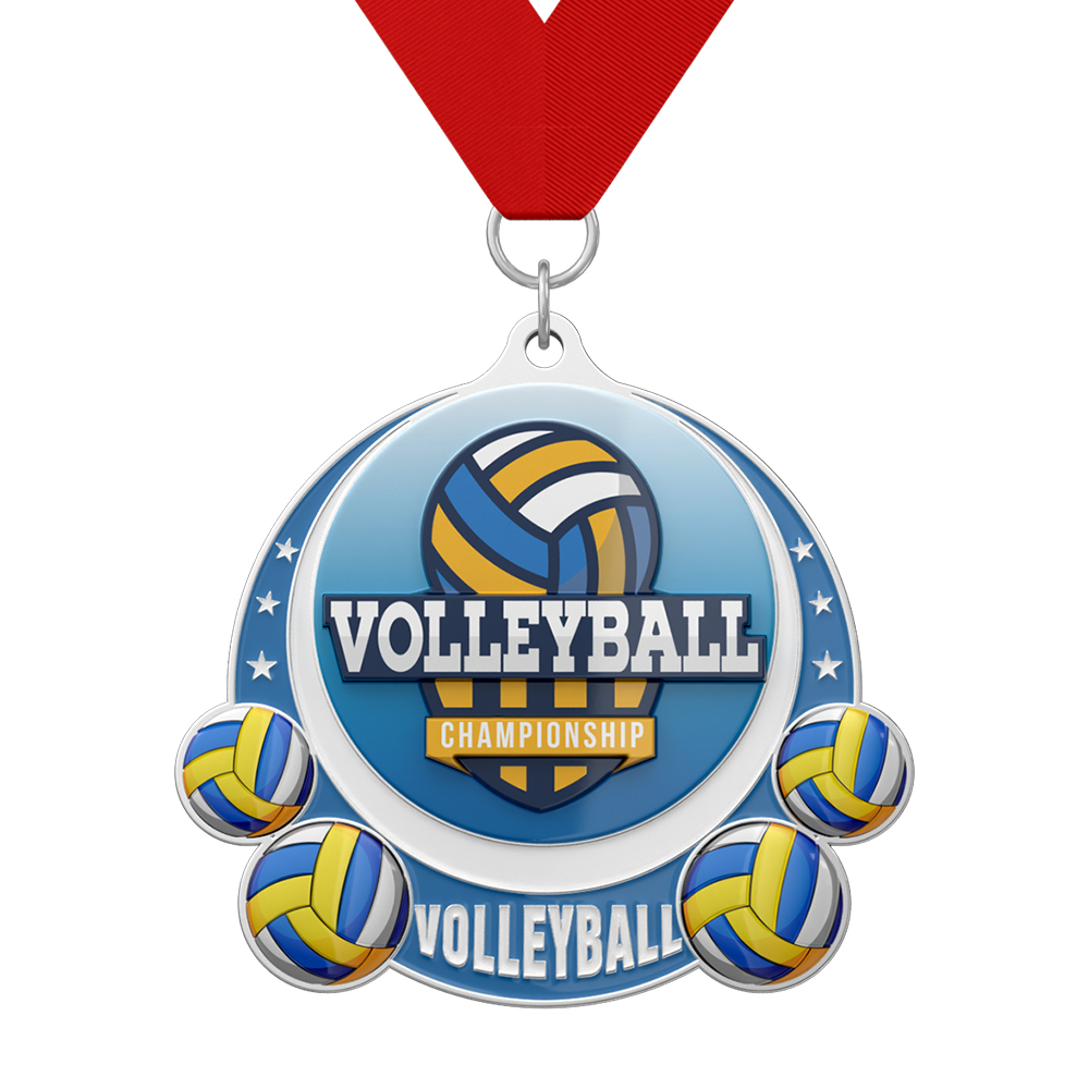 Volleyball Champion Award Outstanding Contribution Award with riboon