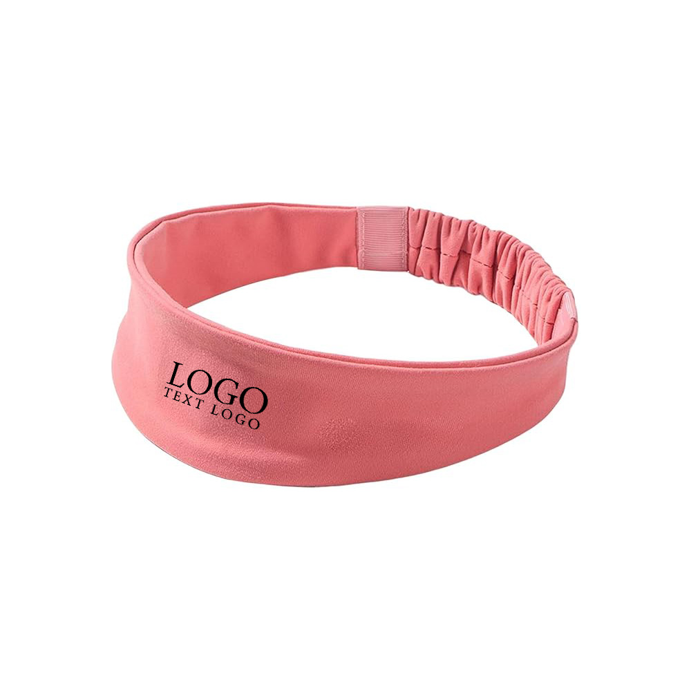 Yoga Wide Band Sports Headband Pink with Logo