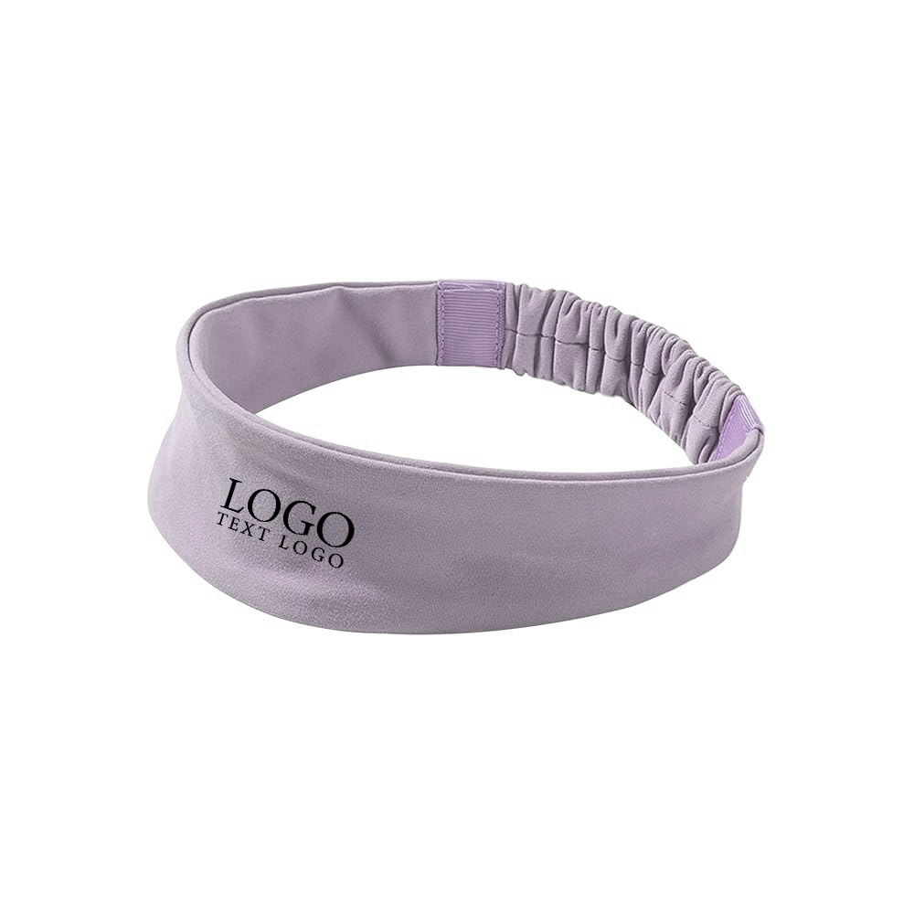Yoga Wide Band Sports Headband Purple with Logo