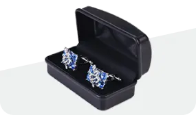 plastic box of cufflinks