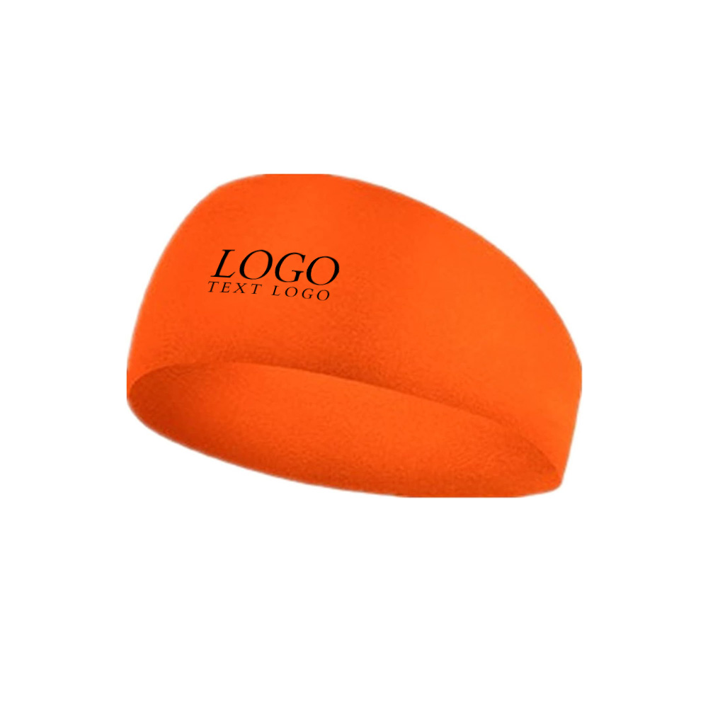 Summer Elastic Sports Headband Orange with Logo