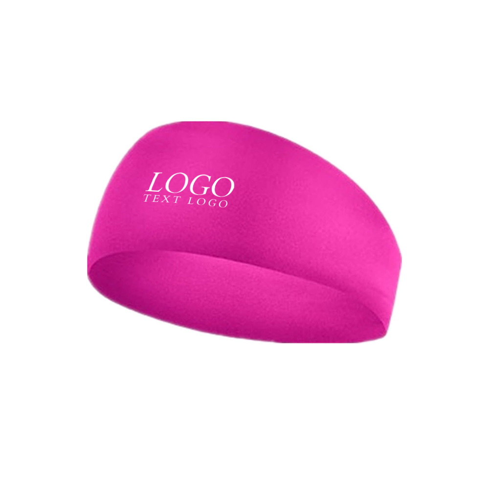 Summer Elastic Sports Headband Pink with Logo