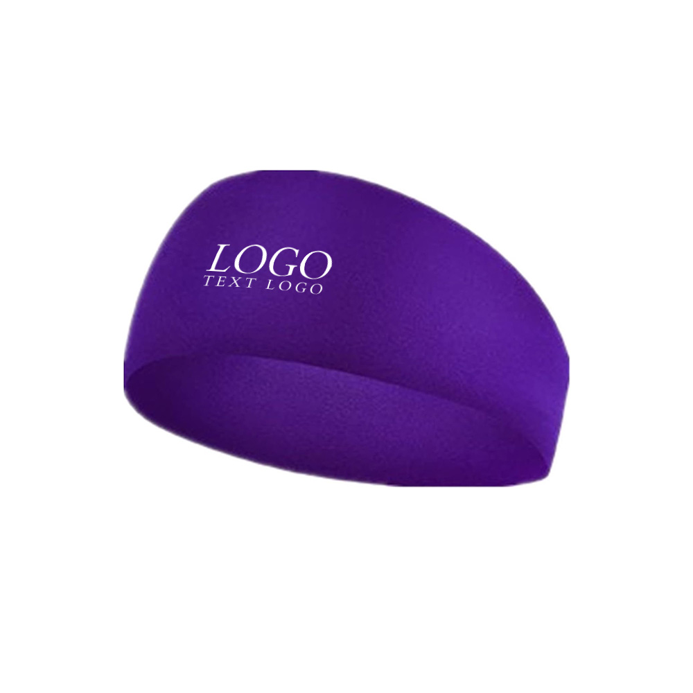 Summer Elastic Sports Headband Purple with Logo