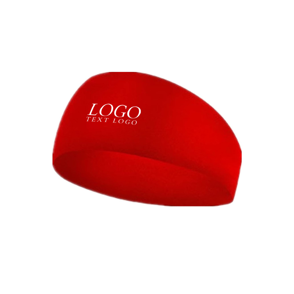 Summer Elastic Sports Headband Red with Logo