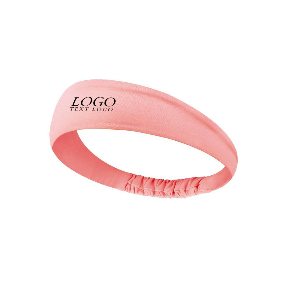 Unisex Sweatband Headband Coral Pink with Logo