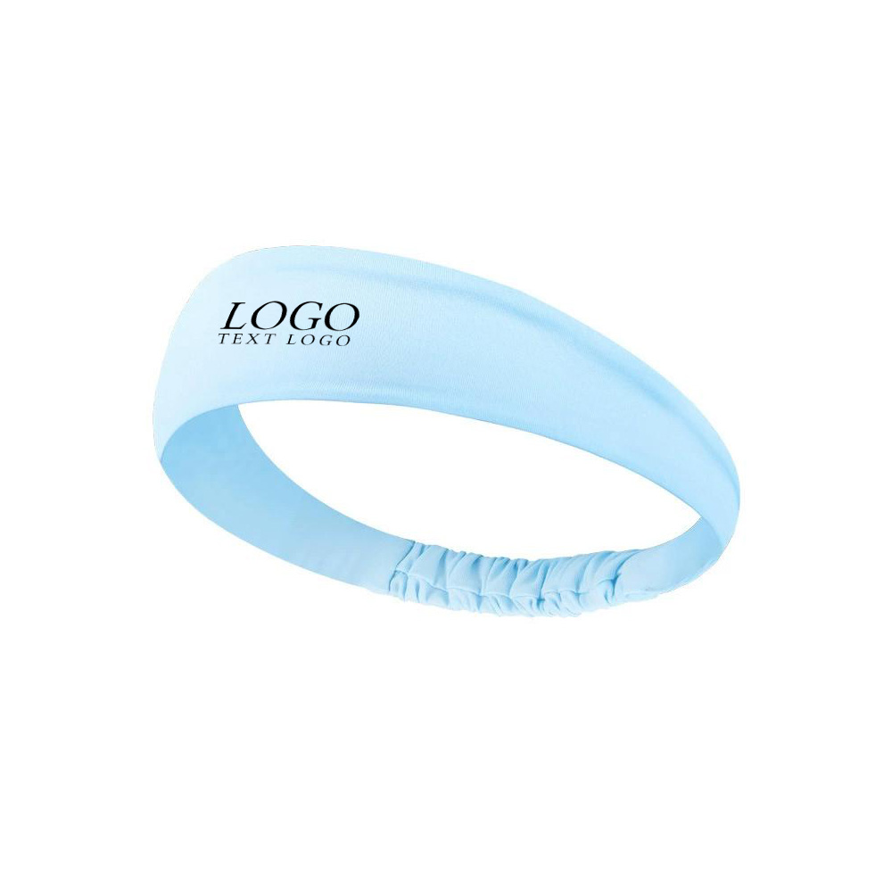 Unisex Sweatband Headband Sky Blue with Logo
