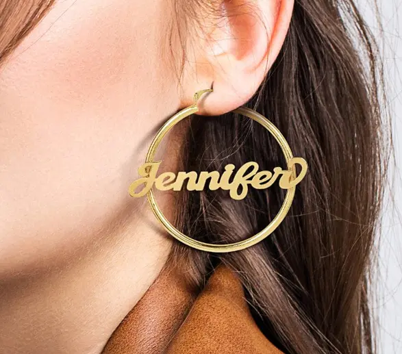 Custom Cutout Name Earrings Custom Cutout Name Earrings