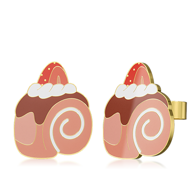 Custom Enamel Cake Earring