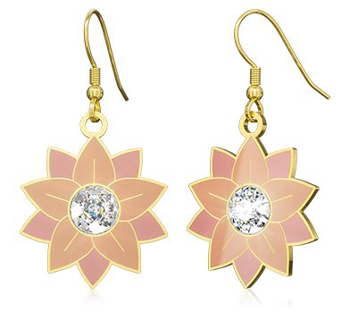 Custom Flower Rhinestone Earrings