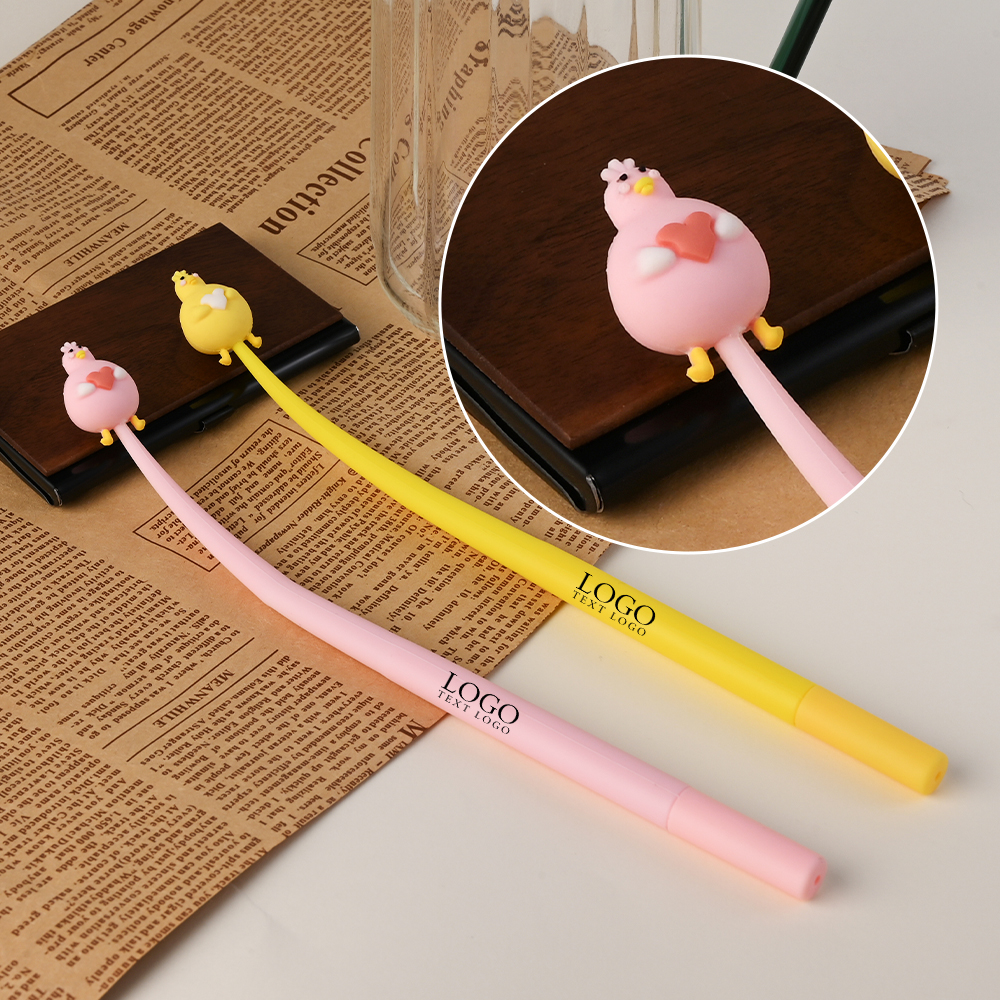 Custom Gel Pen with 3D Goose Decoration Detail Diagram