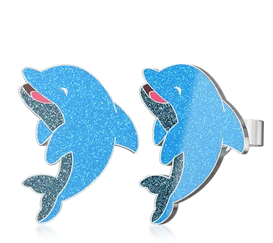 Custom Glitter Dolphin Earring Custom Glitter Dolphin Earring