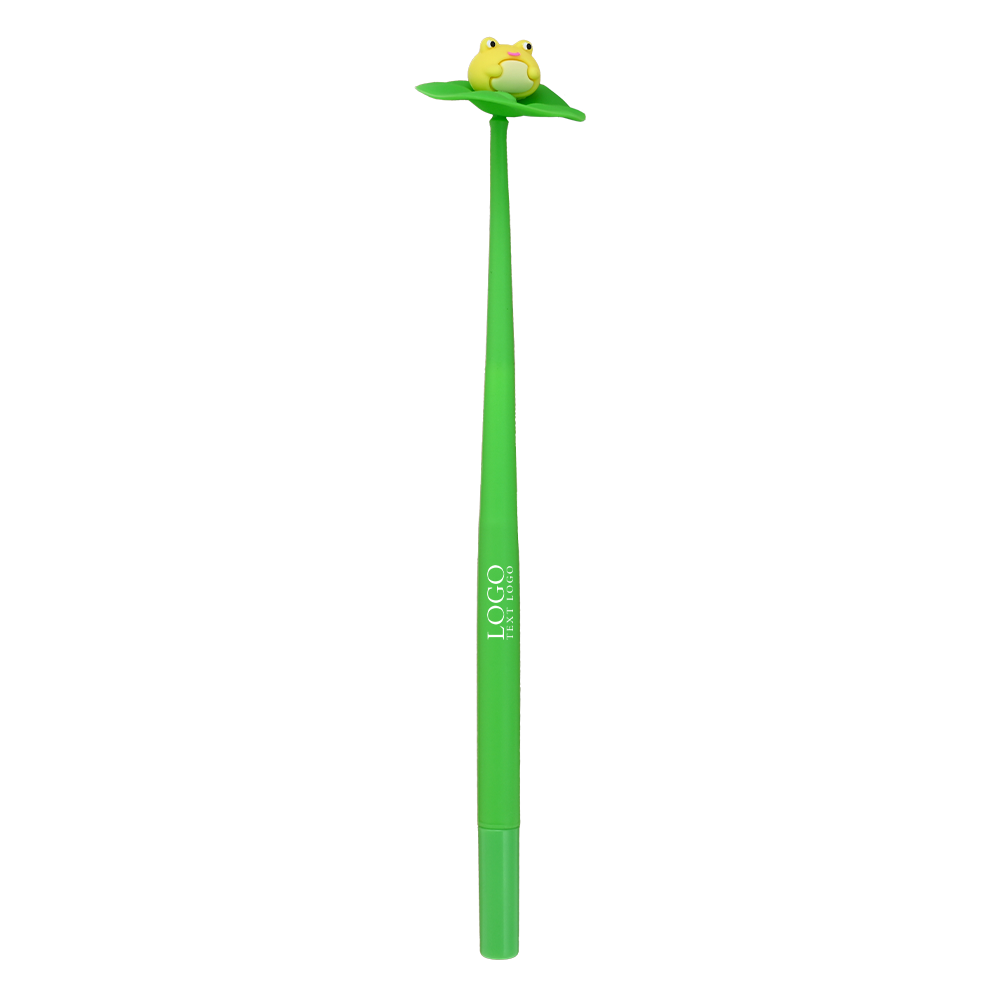 Custom Lotus Leaf Frog Gel Pen with Yellow
