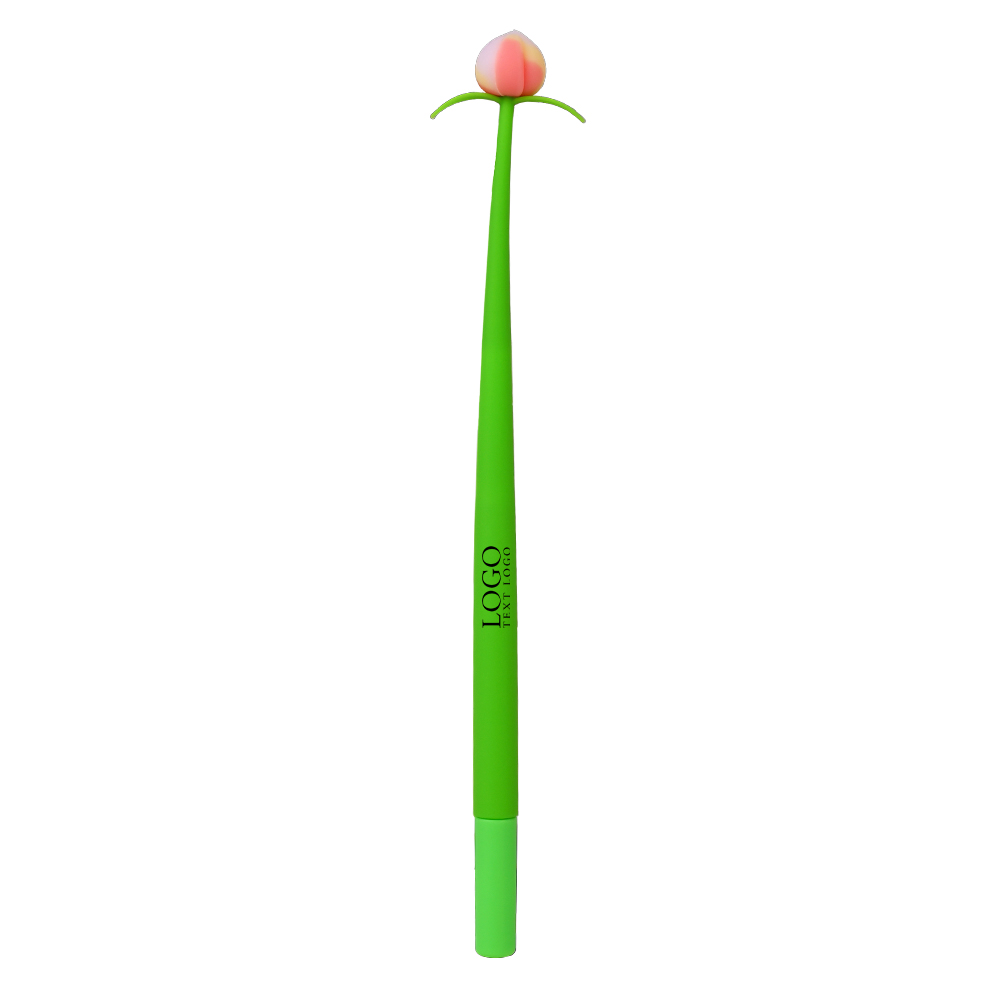 Custom Promotional Silicone Gel Pen with Black Ink with Green