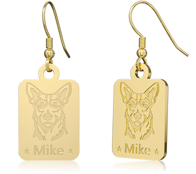 Laser engraving dog earring