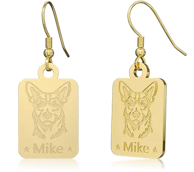 Laser engraving dog earring Laser engraving dog earring