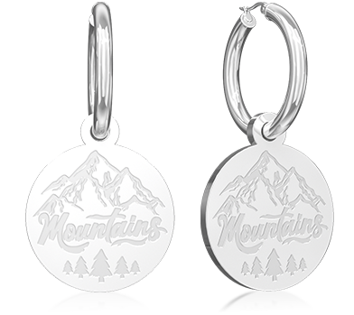 Laser engraving mountain earring